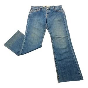 Vintage Gap Boot Cut Stretch Jeans Medium Wash Raw Hem Size 8
